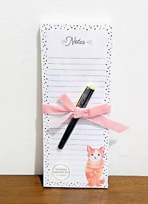 NEW: Heatherlee Chan - Lined Kitty Magnetic 100 Sheet Notepad And Pen Set • $16