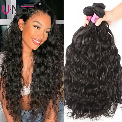 UNice Hair Mongolian Natural Wave Human Hair Extensions 1/3 Bundles Hair Weaves • $34.02
