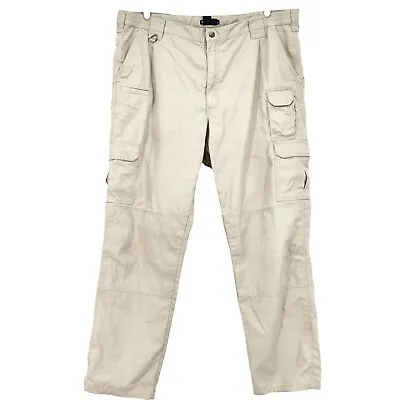 5.11 Tactical Series Men's Cargo Pants Size 42x34 Tan Straight Leg Mid Rise • $19