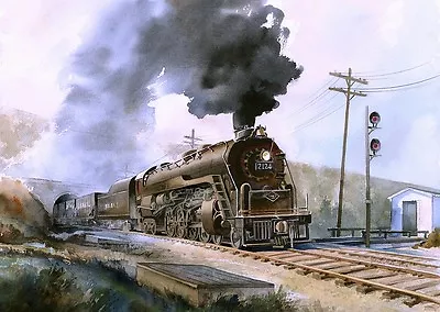 Reading RR RDG T-1 #2124 Steam Locomotive Perkasie Tunnel PA. Matted Prints • $18