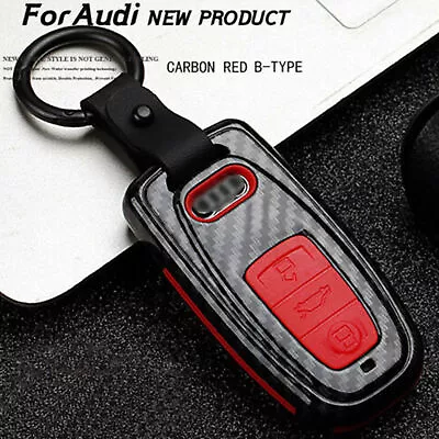 Car Key Case Cover FOB Shell Holder Fits Audi A3 A4 A5 A6 A7 A8 Carbon Fiber US • $14.99
