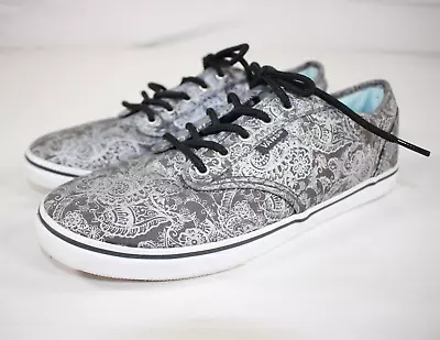 Vans Women's Atwood Floral Paisley Canvas Low Top Sneakers Gray Women's 8 • $29.99