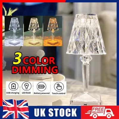 £6.99 • Buy Crystal Desk Lamp LED Diamond Wireless Touch Night Light Atmosphere Table Lamp
