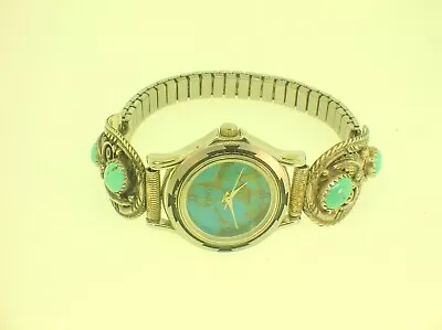 Leo Nez First Natives Navajo Sterling Silver Watch/bracelet With Turquoise - B/o • $295