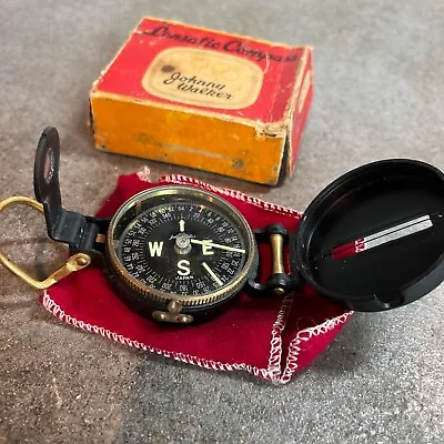 Vintage Lensatic Johnny Walker Brass Compass Japan Made • $49.99