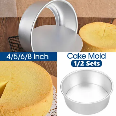 1/2x Cake Mold Round 4/5/6/8 Inch  DIY Cakes Pastry Mold Baking Tin Pan Reusable • $10.99