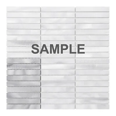 Aluminum Metallic Metal Gray Stacked Mosaic Tile Kitchen Wall Bath Backsplash • $3.99