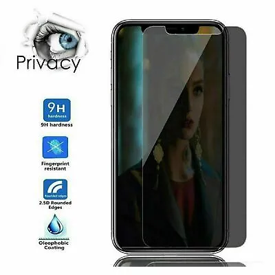 9H Screen Protector For IPhone 11 12 Pro MAX XR XS Privacy Cover Tempered Glass • $1.64