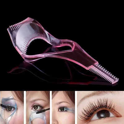 3in 1 Eye Lash Mascara Shield Guard Eyelash Curler Applicator Tool Comb Gu  BZv • $7.20