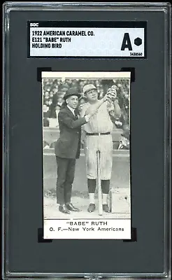 1922 American Caramel E121 Babe Ruth Card HOF - Certified SGC Authentic - RARE! • $5543.25