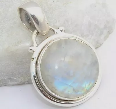 Moonstone Gemstone  Pendant 925 Sterling Silver Neck Less  Pendant MO** • $15.63