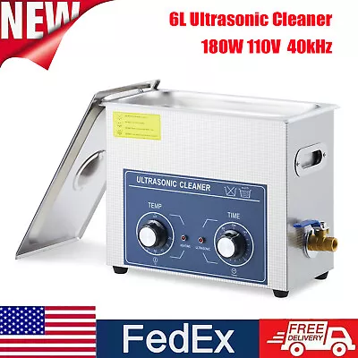 180W 6L Ultrasonic Cleaner Jewelry Cleaning Equipment Bath W/ Timer Heater 200W • $119.99