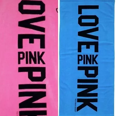 Victoria’s Secret Pink Towel Beach Swim Towel Cotton X 2 Towels Blue & Pink Nwt • $29.49