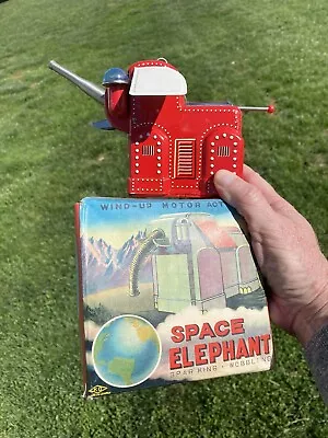 Vintage Rare Tin Wind Up Japan Yoshiya KO Robot Space Elephant Toy W Box • $2500