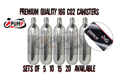 £4.99 • Buy 16g Threaded CO2 Cartridges Canister Bike Tyre Inflator Pump Gas + Storage Pouch