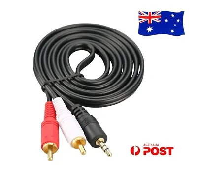 AUX 3.5mm Male To 2 RCA 2RCA Male M/M Stereo Audio Adapter Headphone Cable Cord • $9.38