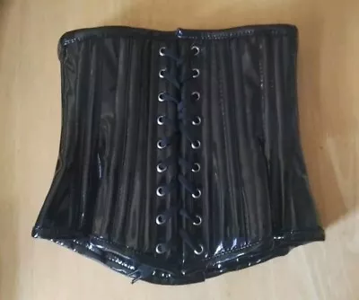 Corset Island Underbust Waist Trainer Double Steel Boned  PVC Corset XXS • £15.99