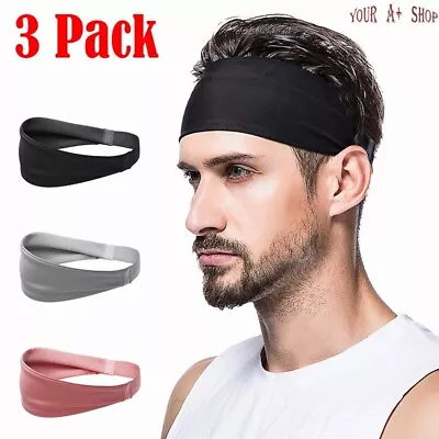 3PCS Men Women Sports Headband Anti-Sweat Band Running Yoga Stretch Head Bands • $8.95