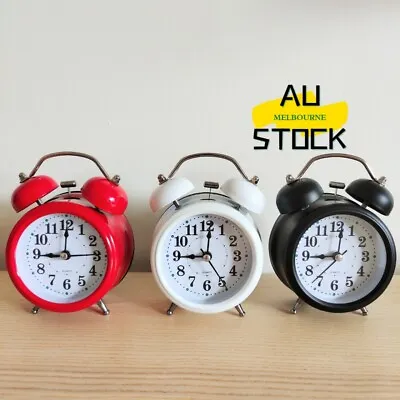 $14.65 • Buy Twin Bell Alarm Clock Vintage Retro Loud Clocks Battery Bedside Desk Analogue AU