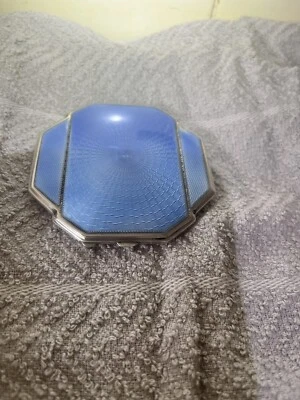 £50 • Buy Sterling Silver And Guilloche Art Deco Compact
