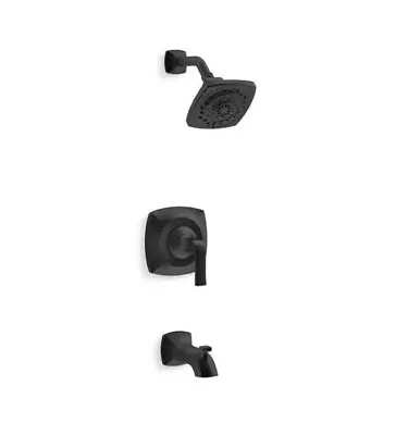 KOHLER Rubicon 1-Handle 3-Spray Tub And Shower Faucet Matte Black R76217-4G-BL • $99