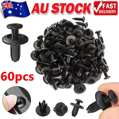 60X Car Plastic 8MM Scrivet Screw Clips Fit Door Boot Trim Panels Bumper Fastene • $8.99