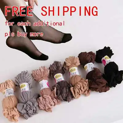 $3.29 • Buy 10 Pairs Women's Ankle Socks Sexy Ultra-thin Elastic Silky Short Silk Stockings