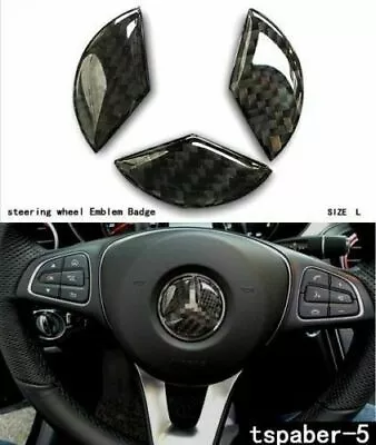 45MM OR 49 Mm Carbon Fiber Steering Wheel Emblem Badge Decal FOR Mercedes Benz • $12.59