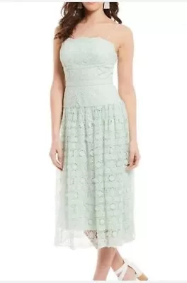 $189 NWT GIANNI BINI Jillian Lace Drop Waist Mint Green Dress Size 6 Spring Tea • $13