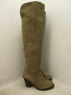 MIA Brown Suede Pull On Above The Knee High Heel Fashion Boots Womens Size 6 • $34.95