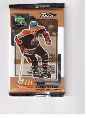 1999-00 McDonalds Upper Deck Retro Hockey Cards 4 Card Pack Unopened • $7.26