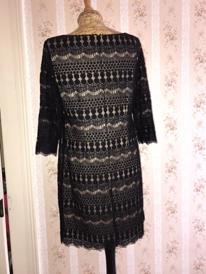 £12 • Buy Jessica Howard Lace Black/nude Dress Size 16