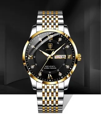 £12.49 • Buy Men's Wrist Watch Fashion Luxury Stainless Steel Quartz Waterproof Luminous Date