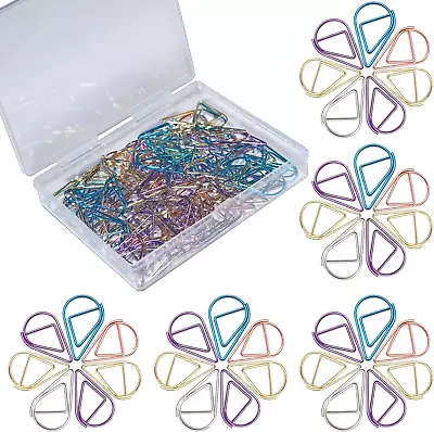 Jooaoxoko Colorful Paper Clips100Pcs Gold Cute Paperclips Clips Teardrop Stainl • $23.99