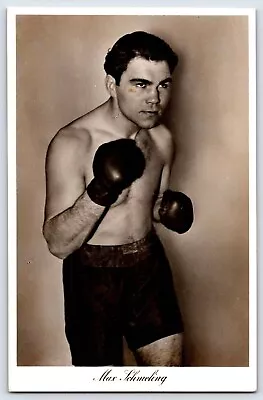 Boxing Max Schmeling Real Photo RPPC Postcard German Heavyweight Champ C1940 • $42.95