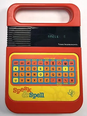 VTG 1978 Texas Instruments Red Electonic SPEAK & SPELL Works! *Read Description* • $32.99