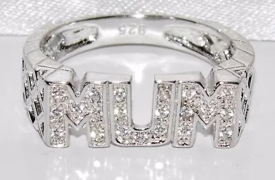 Sterling Silver MUM Ring Size J K L M N O P Q R S T U V - 925 Sterling Silver • £18.95