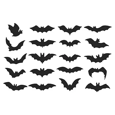 20 Halloween Stickers Bat Black Vinyl Window Decorations Spooky Party Kids Wall • £3.87