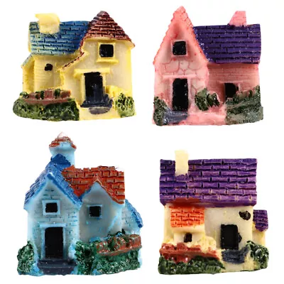  4 Pcs Mini Home Decoration Fairy House Miniature Ornaments Cottage Accessories • £8.38