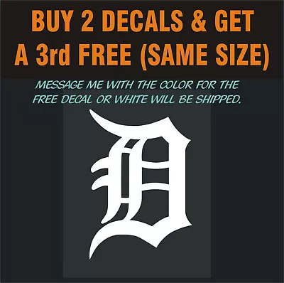 Old English D Detroit Tigers Vinyl Decal Sticker -Car Window Sticker • $3.30