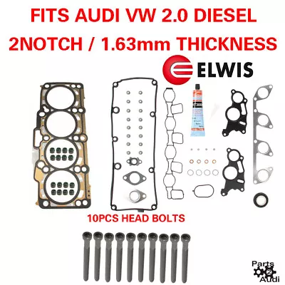 $159.95 • Buy OEM Cylinder Head Gasket Set With Bolts For VW TDI Diesel 2.0L,  CJAA  2 NOTCH