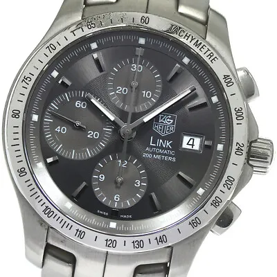 TAG HEUER Link CJF2115-0 Chronograph Date Gray Dial Automatic Men's Watch_773581 • $1213.60