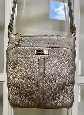 £21.63 • Buy COLE HAAN Small Champagne Color Pebble ￼ Leather Slim Crossbody Handbag
