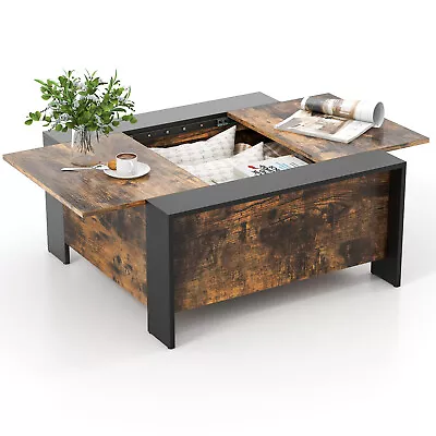 36.5  Coffee Table Square Cocktail Tea Table W/ Sliding Top & Hidden Compartment • $139.98