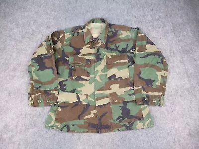 Woodland Camo Jacket Mens Medium Military BDU Shirt M81 Combat Coat Ripstop US • $24.99