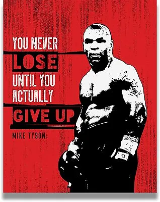 Motivational Sports Quotes Boxing Poster Print Canvas Mike Tyson Quote Wall Art • $56.99
