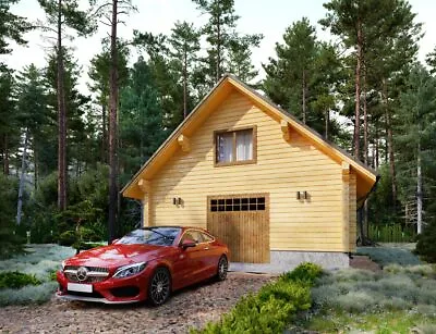 $59900 • Buy Log Garage Kit Lh_bg-80 Eco Friendly Wood Prefab Diy Building Cabin Home Modular