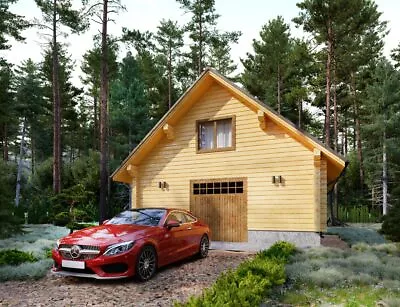 Log Garage Kit Lh_bg-80 Eco Friendly Wood Prefab Diy Building Cabin Home Modular • $59900