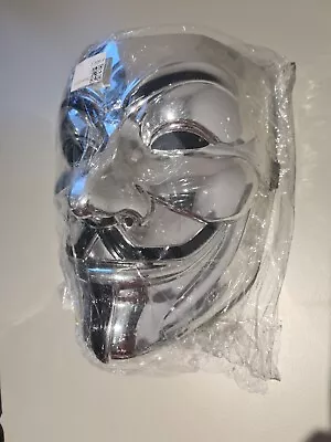 Silver V For Vendetta/ Guy Fawkes Anonymous Halloween Mask • £4