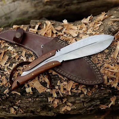 Hunting/Camping Leaf Shape Fixed Blade Knife ( Wood  Handle) • $100